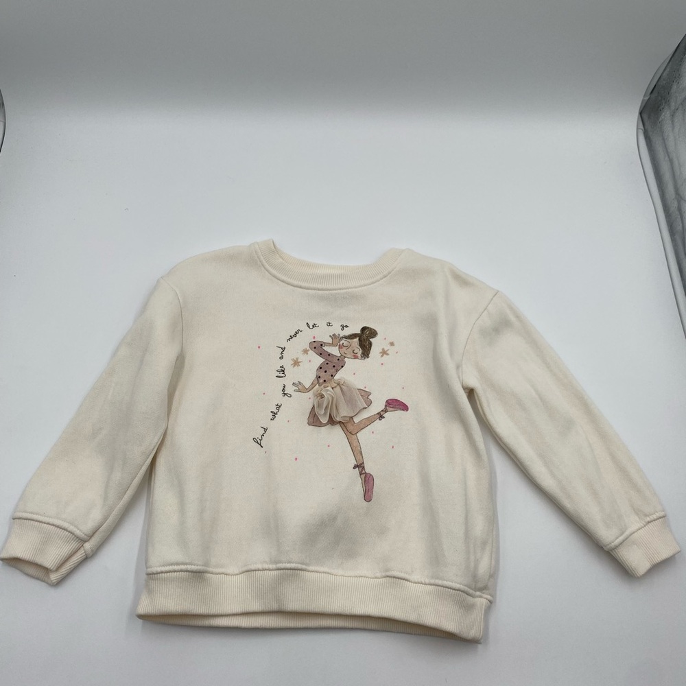 Zara Cream Sweater with Ballerina Design
